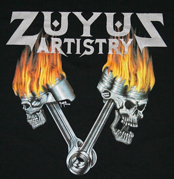 skull and harley rods and pistons